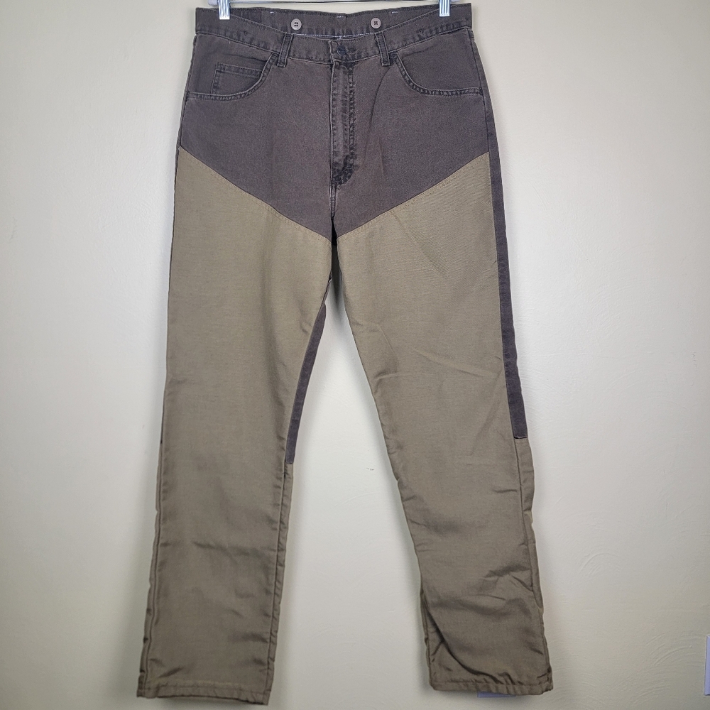 Vintage Wrangler Pro Gear Brown Reinforced Utility Hunting Brush Jeans 34x33